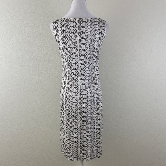 Max Mara Snake Print Elegant Brown and White Patterned Dress Size 6 - Picture 4 of 9